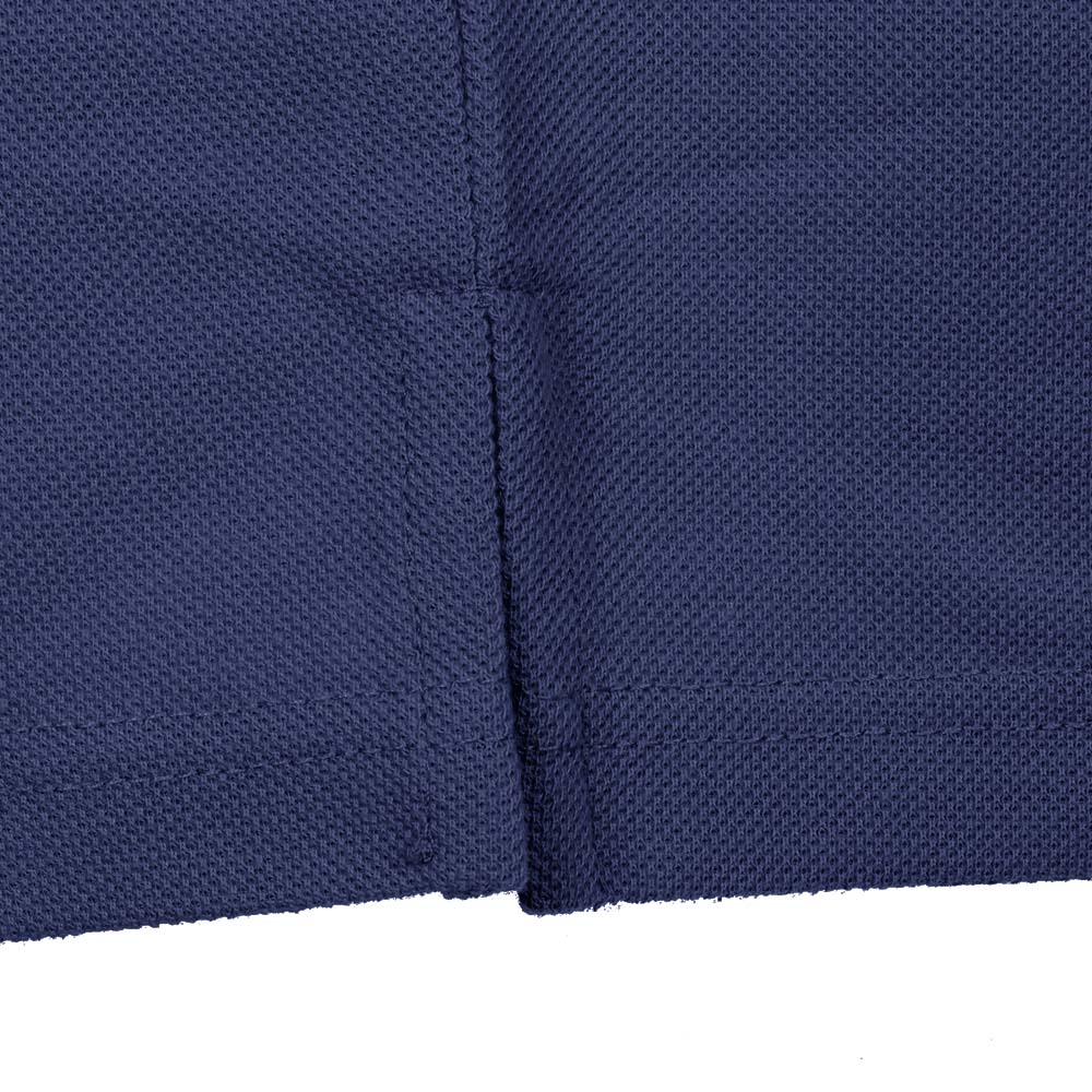 BLUE COTTON TENCEL PLAIN POLOSHIRT