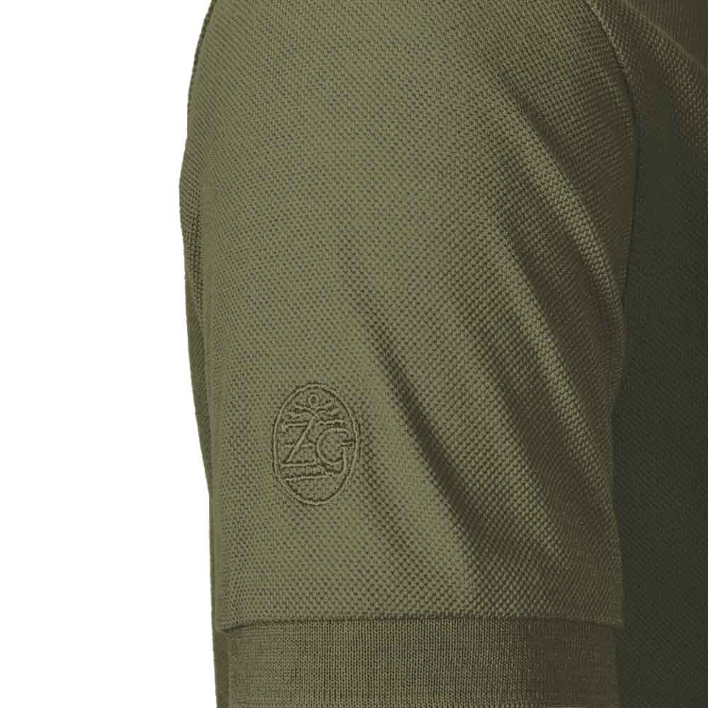 MOSS GREEN COTTON TENCEL PLAIN POLO SHIRT