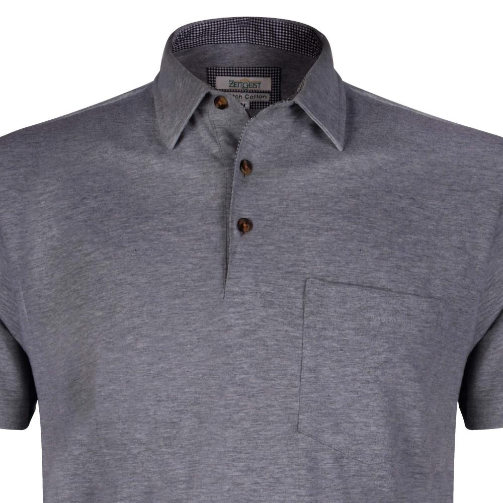 MID GREY STRETCH COTTON PLAIN REGULAR FIT T-SHIRT