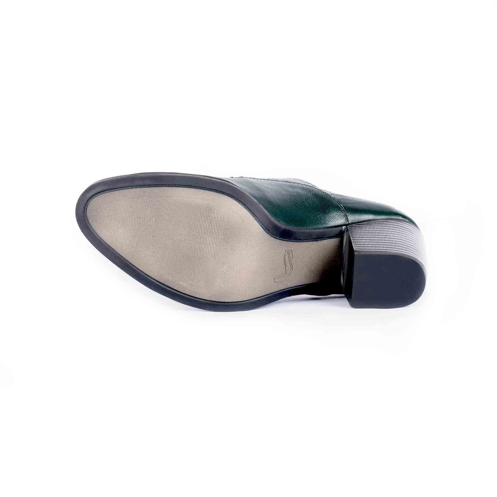 Green Plain Leather Ankle Bootie (PAK-SER-19-10-13697|MIS/1)