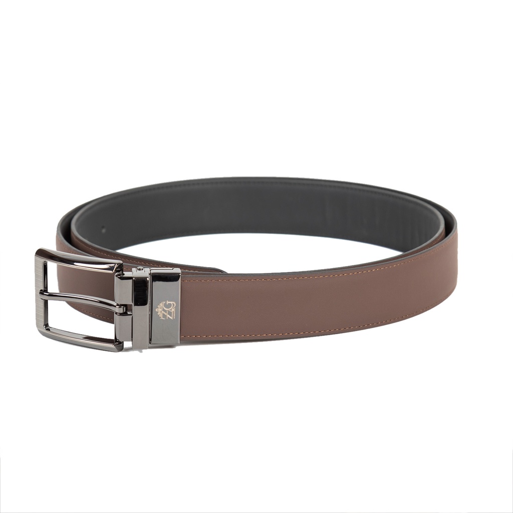 [43541-43531] Men's Reversible Leather Belt (ZAL-9|MAT)