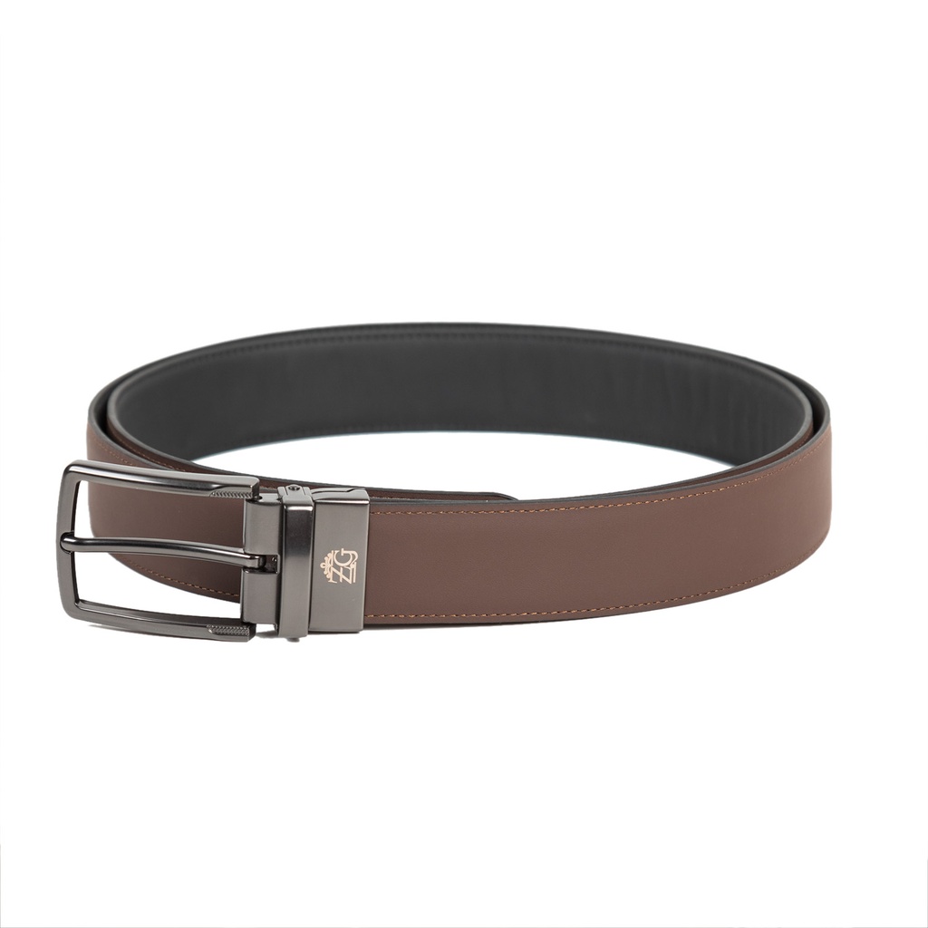 [43543-43531] Men's Reversible Leather Belt (ZAL-11|MAT)