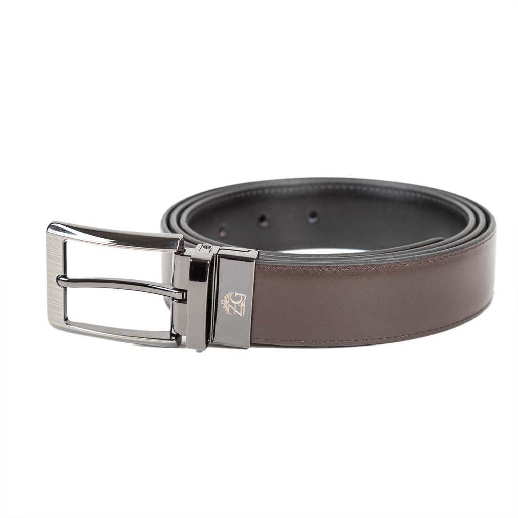 [43541-43532] Men's Reversible Leather Belt (ZAL-9|SHN)